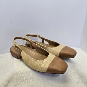 Vionic Petaluma Slingback Flat Brown Leather Womens Size 9 Comfort Orthotic